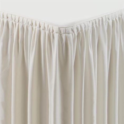 Nappe et jupe de table froncée écru pour Table Pliante 1.8m (1/3)