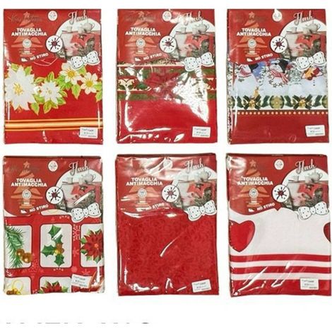 Trade Shop - Mantel Navidad Antimanchas No Planchar Impermeable Fantasias Varias 12 Plazas - (1/4)