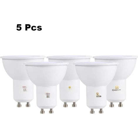 – Lot de 5 ampoules LED GU10 7W 220-240V – Blanc froid (6000-6500K) ou blanc chaud (2800-3500K) – Angle 270° – Économie d’énergie – 30 000 h – Blanc (1/5)