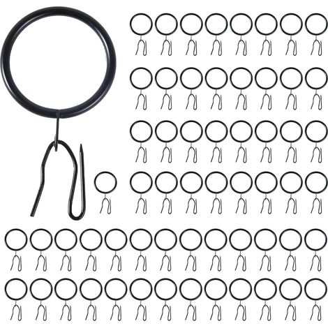 60pieces Anneaux Rideau en Métal Crochets D'épingle Utilisation Longue Date pour Drapage Suspendu pour Maison Le Bureau - 4.038mm (1/3)