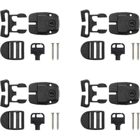 4 Kit complets de Clips de Couvercle de Spa, XU, Kit de Réparation de Loquet de Couvercle de Spa avec Clé et Vis Accessoires Loquet de Couvercle de Spa pour Sangles de Couvercle de Spa - KZQ