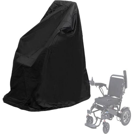 Housse fauteuil roulant électrique noire, imperméable avec cordon réglable, 99x75x99 cm (1/5)