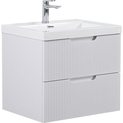 Badmöbel-Set Thermis 60cm - Weiß - Badmöbel mit Waschbecken