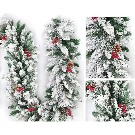 Guirlande de Noël en rotin artificiel, décoration de Noël pour l'intérieur ou l'extérieur (1/5)