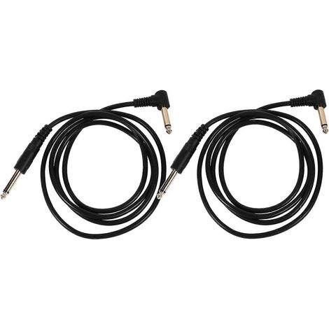 câbles patch pour guitare de 1,5 m, connecteurs 6,35 mm droits vers coudés.-150X0.65X0.65CM-Black