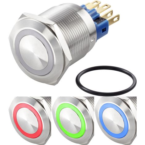 TRU COMPONENTS TC-7494644 Vandalismusgeschützter Druckschalter 250 V/AC 3 A 1 x Aus/Ein rastend Rot, (1/3)