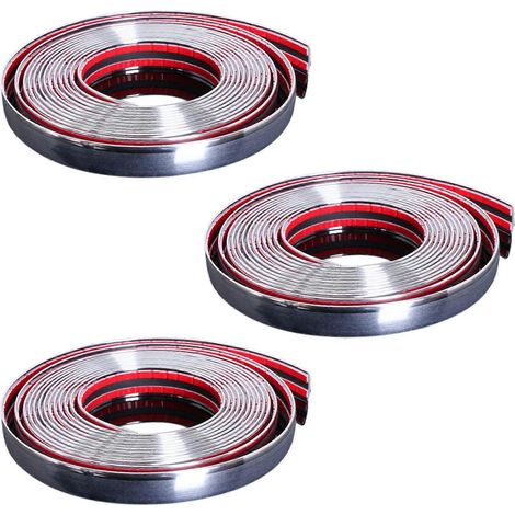 3 x 20 mm 5 m Chrom-Zierleisten für Autos, selbstklebend, Crash-Schutz, Chrom (1/5)