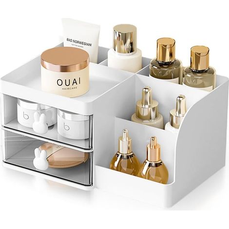 Organisateur de bureau,Organiseur bureau,Organiseurs et distributeurs pour le bureau,Avec 5 Compartiments,2 tiroirs et Possibilités de Rangement Multifonctionnelles,pour l'École, Bureau (1/5)