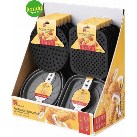 1 Pezzo Tappetino per Friggitrice ad Aria in Silicone Quadrato 18,7 x 18,7 cm