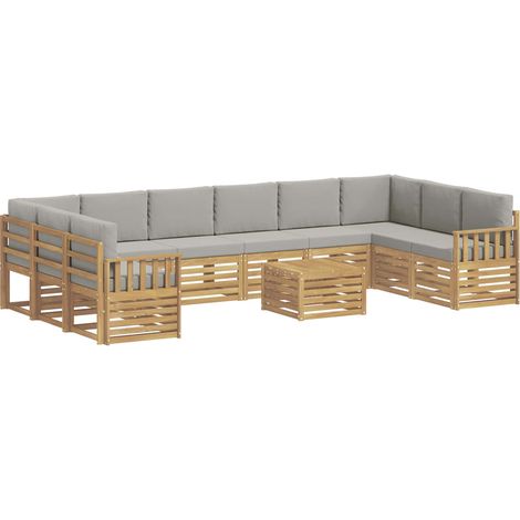 Ensemble de canapés d'extérieur 8 pc Blanc et gris clair vidaXL (1/5)