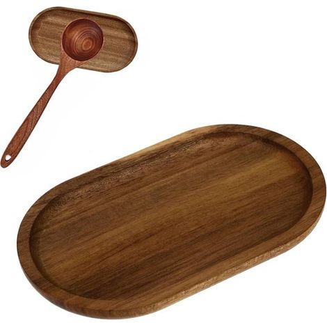 Porta cucchiaio,Porta utensili da cucina,Tappetino per cucchiaio,Supporto per cucchiaio da piano di lavoro,Legno,Cucchiai di legno (1/5)