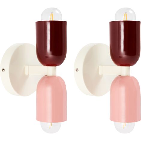 Conjunto de 2 lámparas de pared con dos luces orientadas hacia arriba y hacia abajo multicolor Topi (1/5)