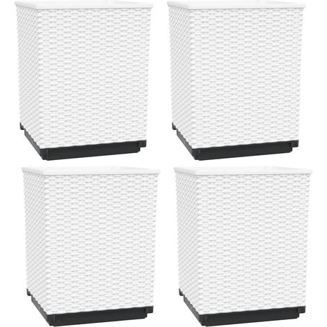 Planters 4 pcs White 30x30x37 cm Polypropylene vidaXL