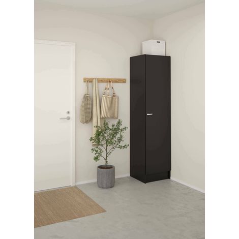 Dmora - Gran Armario Cecile, Muebles de dormitorio, Vestidor, Armario de ropa, 49x47 h200 cm, Negro (1/5)