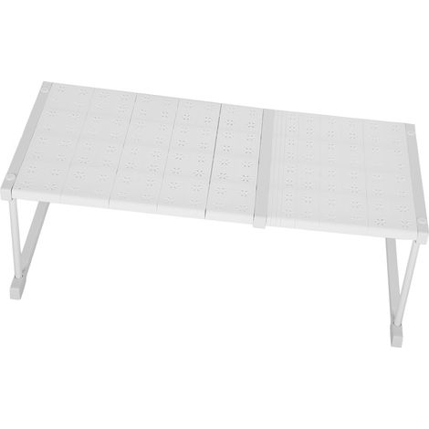Étagère extensible pour armoire, organisateur, réglable, gain de place, étagère à tension pour évier, largeur 42 cm, hauteur 32 cm, longueur 67 à 88 cm (1/5)