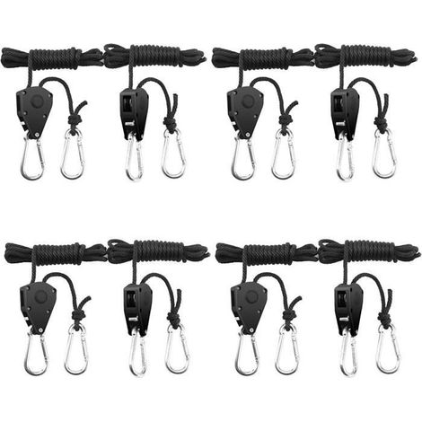Cintres à cliquet - 1/8 Pouce - Corde robuste - Réglable - 4 Paires (8 Pcs) (1/4)