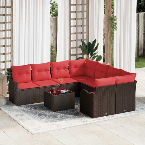 Teenpull – Gartensofa-set 9 stk. 8-Sitzanzahl Braun Poly-Rattan (1/5)