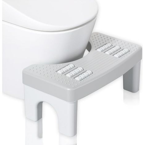 Blanc,Tabouret de toilette, tabouret de toilette pour salle de bain, tabouret de déjections canines avec fonction de massage, comme soulagement de la constipation pour adultes, repose-pieds (1/5)