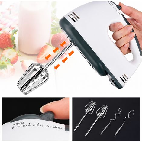 Batteur électrique à main multifonction avec 4 tiges et séparateur d'œufs 4 pièces 1 1000 28,2 × 18,5 × 18,5 cm 1,3 kg – Livraison gratuite