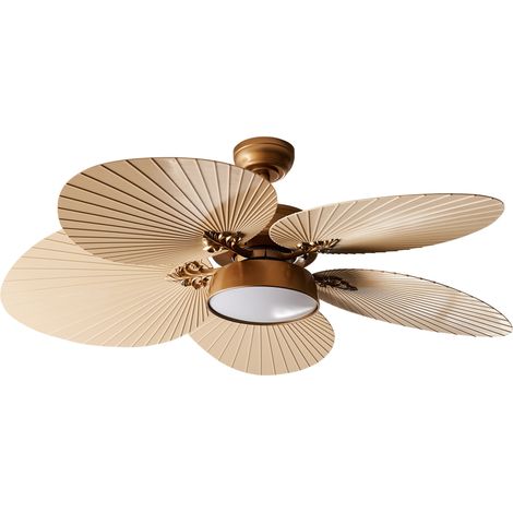 Ventilador de techo glamuroso con control de velocidad y ajuste de luz dorado Bormejo (1/5)