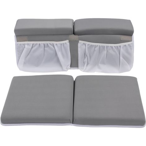 Ensemble de repose-genoux et coussin de bain pour bébé avec coussinet antidérapant pour les coudes, poches de rangement pour jouets, séchage rapide et indolore, tapis de bain en mousse pour les genoux (1/5)
