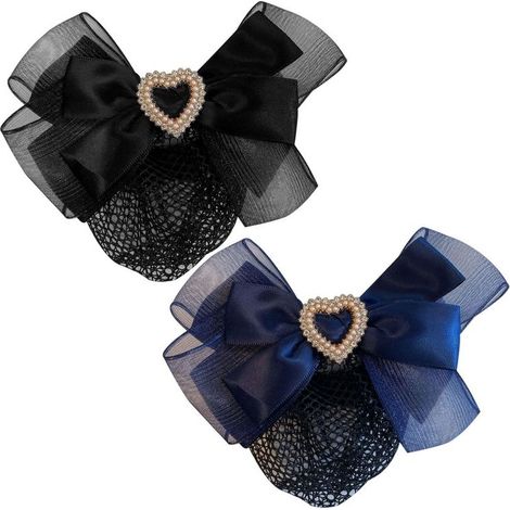 NERO - Retina da concorso con Fiocco per Chignon modello Heart (1/5)