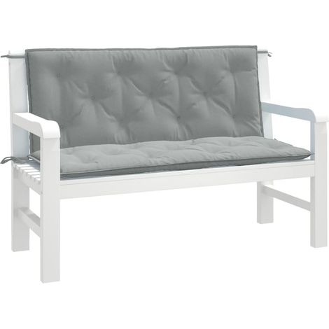Gartenbank-Auflagen 2 Stk. Melange Hellgrau 120x50x7 cm Stoff