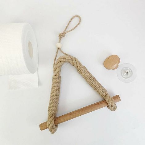 Support de Papier Toilette Vintage en Corde de Chanvre pour Salle de Bain - 1 pièce, 3524.5 cm (1/4)