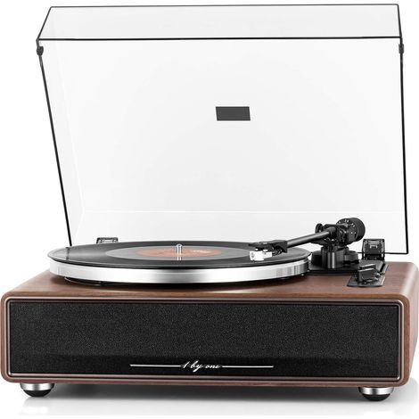 Platine Vinyle Courroie Hi-FI sans Fil Bluetooth  Haut-parleurs intégrés, Aux-in, arrêt automatique. (1/5)
