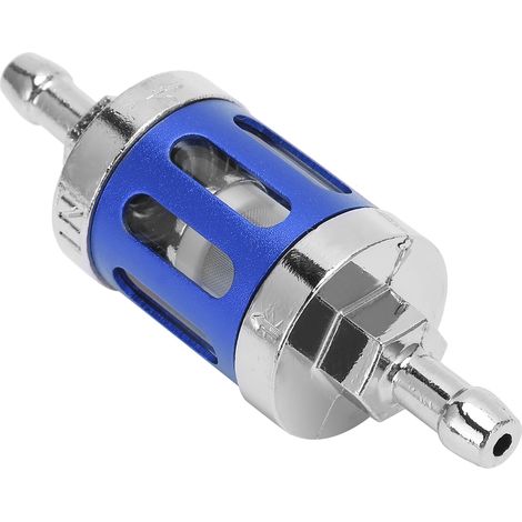 Filtre à carburant, élément avec couvercle en alliage d'aluminium et verre de remplacement pour voitures, ATV, SUV, motos, pit bikes, bleu (1/5)