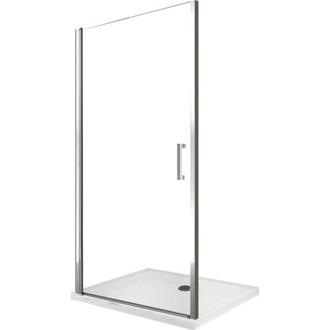 Duschtür für Nische mit Pendeltür aus 8 mm Glas mit Easy-Clean, reversibel - H 200 cm - 8 mm CM.89-93 verstellbar