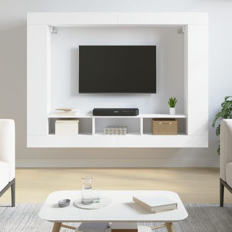 TV Cabinet White 152x22x113 cm Engineered Wood vidaXL