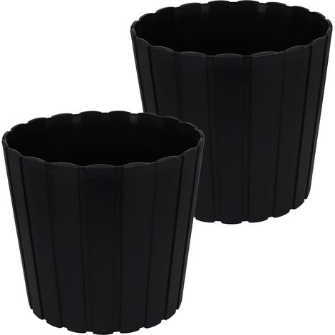 Vaso in plastica per fiori ed erbe aromatiche da balcone o terrazzo, antracite, 29 cm, 2 pezzi.