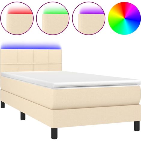 Maison Exclusive - Boxspringbett mit Matratze & LED Creme 90x200 (1/5)