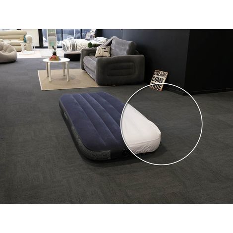 Pack matelas gonflable Classic Downy 1 place Intex + Drap housse (1/5)