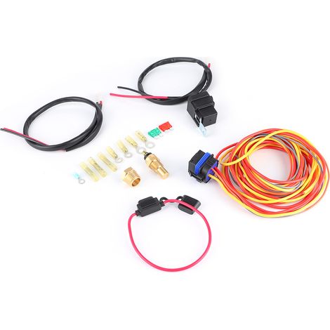 Kabelbaum-Kit für elektrische Kühlventilatoren, Dual/Single 165/185 W, mit Thermostat und 40-A-Relais (1/5)