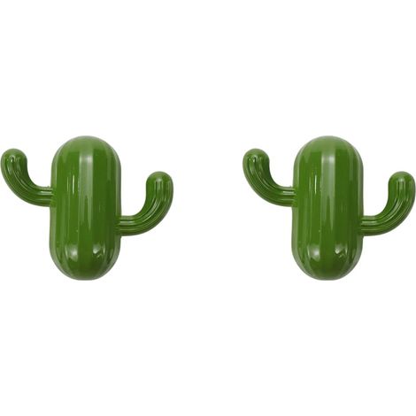 crochets muraux en alliage de zinc de pouce en forme de cactus vert (1/5)