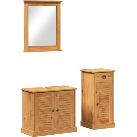 Maison Exclusive - Badezimmermöbel-Set VIGO 3 stk. Honigbraun 37. (1/5)