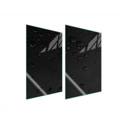 Plaque de protection en verre pour la cuisine, 2 x 35 x 52 gouttes (1/5)