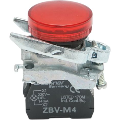 Indicatore di segnale LED rosso 220V, 14mA, TB4 Breckner Germany (1/5)