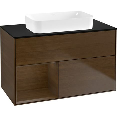 V&B Waschtischunterschrank Finion 100x60,3 cm, Reg li wal ven, wal veneer (1/2)
