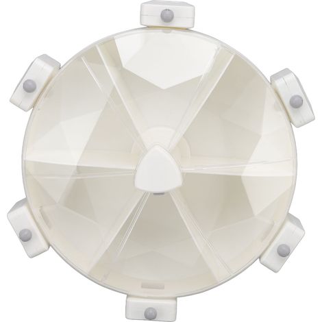 Boîte de rangement pour céréales ménagère, murale, sans perçage, seau à riz étanche à l'humidité, seau à céréales à compartiments rotatifs, blanc et gris. (1/5)