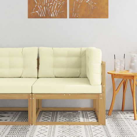 vidaXL Canapé d'angle extérieur Polyester Blanc