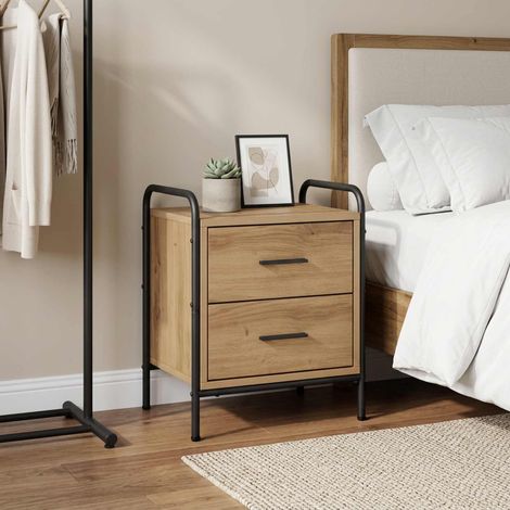 vidaXL Bedside Cabinet Artisan Oak 40 x 30 x 50 cm Engineered Wood (1/5)