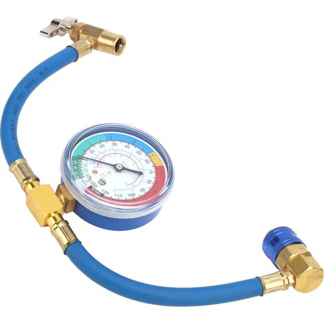 Manomètre de pression pour tuyau de liquide de refroidissement de climatisation automobile R134A, 0-250 psi, fluorure, vanne unique (1/5)