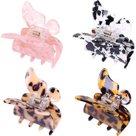 Lot De 4 Pinces Cheveux En Forme De Papillon - Pour Femme Et Fille - Taille Moyenne (1/5)