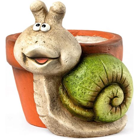 Schnecken-Pflanzgefäß Dekoratives Pflanzgefäß 22 x 22 x 24 cm Für drinnen, im Garten oder auf der Terrasse Ideal für klein (1/5)