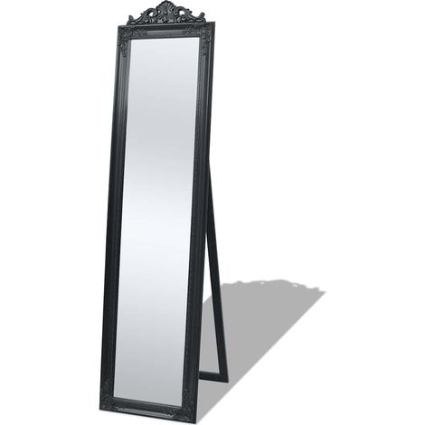 Specchio Autoportante Stile Barocco 160x40 cm Nero vidaXL