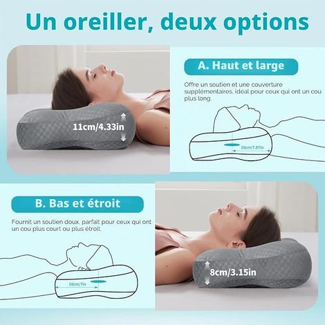 Coussin Piercing Oreille – Oreiller avec Trou d’Oreille pour Dormir sur Le côté, pour Oreilles percées, Trou Central Large et Profond, Rembourrage réglable, Housse Douce et Lavable (1/4)