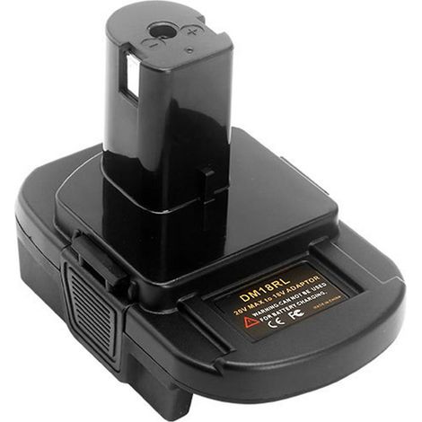 Akku-Konverteradapter (Ersatz) zur Umwandlung von Dewalt/Milwaukee 18V-20V Lithium-Akkus auf C-DM18RL-Schwarz
